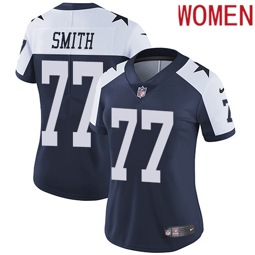 2019 Women Dallas Cowboys #77 Smith blue Nike Vapor Untouchable Limited NFL Jersey->women nfl jersey->Women Jersey